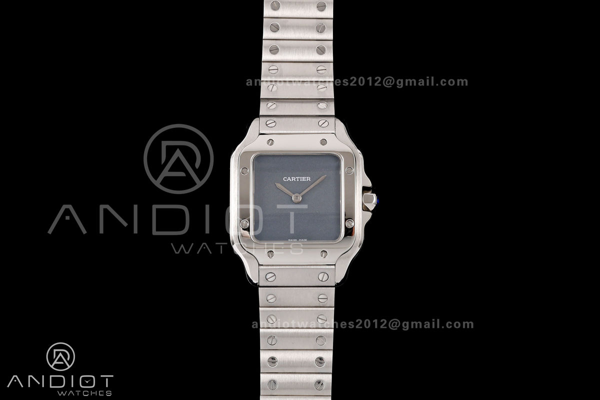Santos 27mm SS 8848F 1:1 Best Edition Gray Dial on SS Bracelet Quartz